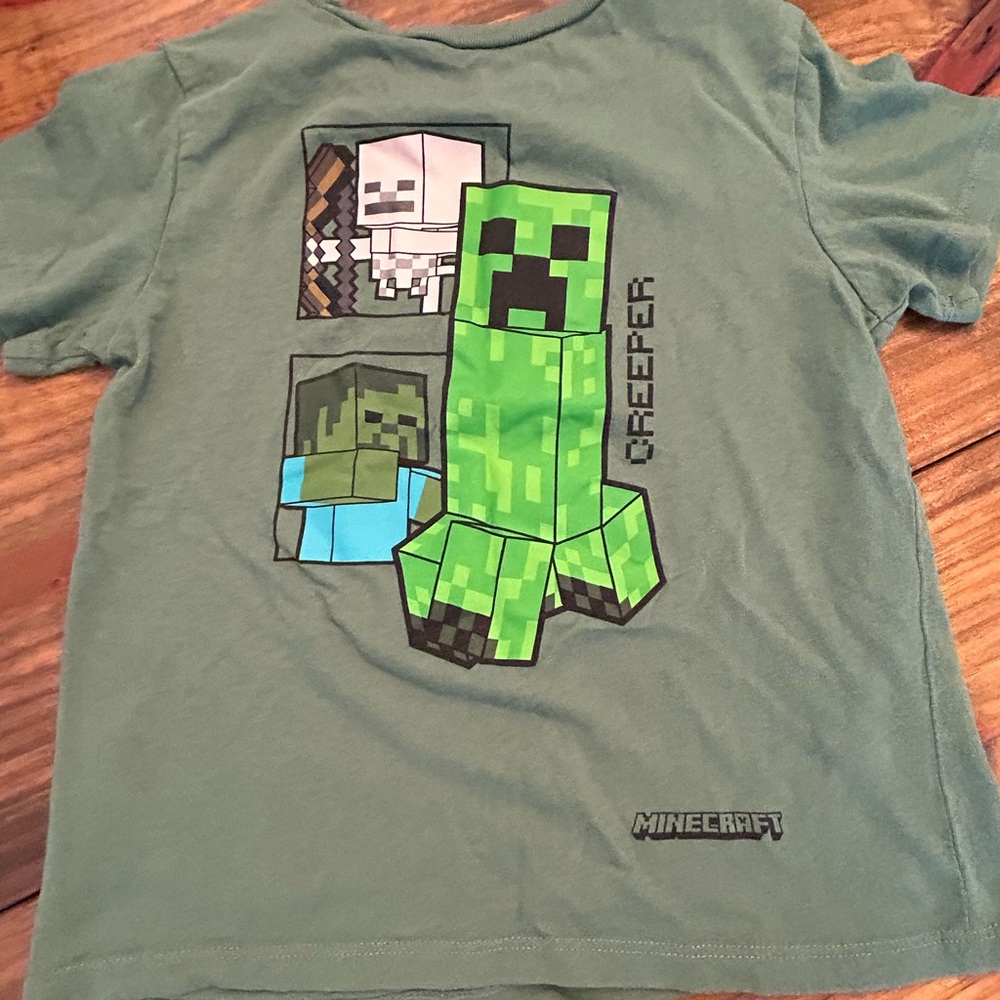 ✨MAD Engine Minecraft Creeper Kids T-Shirt - Green